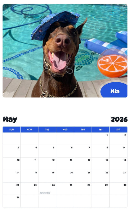 2026 - 2027 Mia - Pawidols Pet Calendar