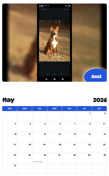 2026 - 2027 Axel - Pawidols Pet Calendar