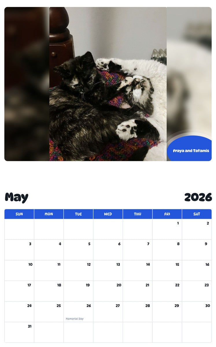 2026 - 2027 Fraya and Tatamis - Pawidols Pet Calendar