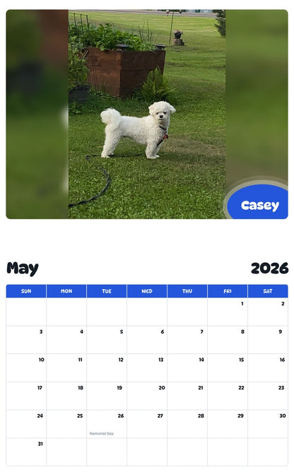 2026 - 2027 Casey - Pawidols Pet Calendar