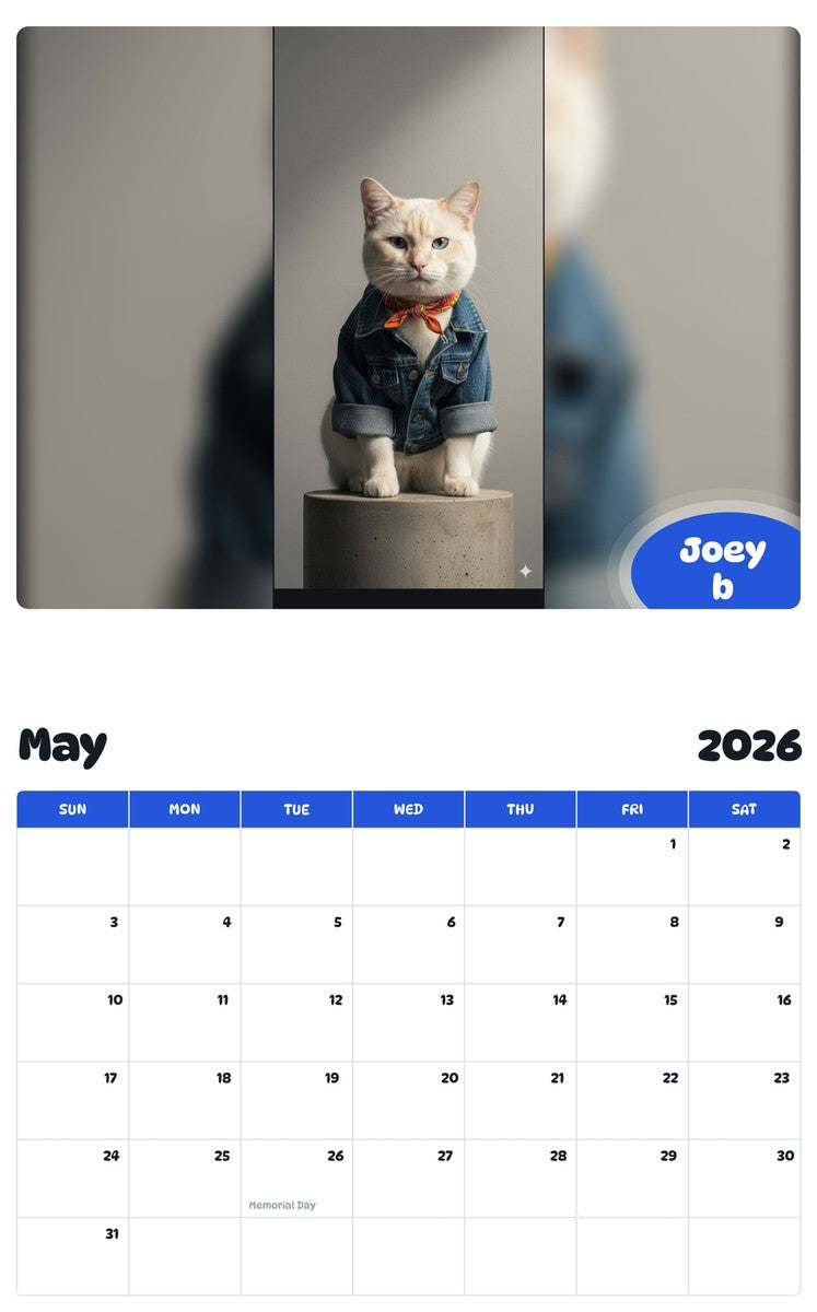 2026 - 2027 Joey b - Pawidols Pet Calendar