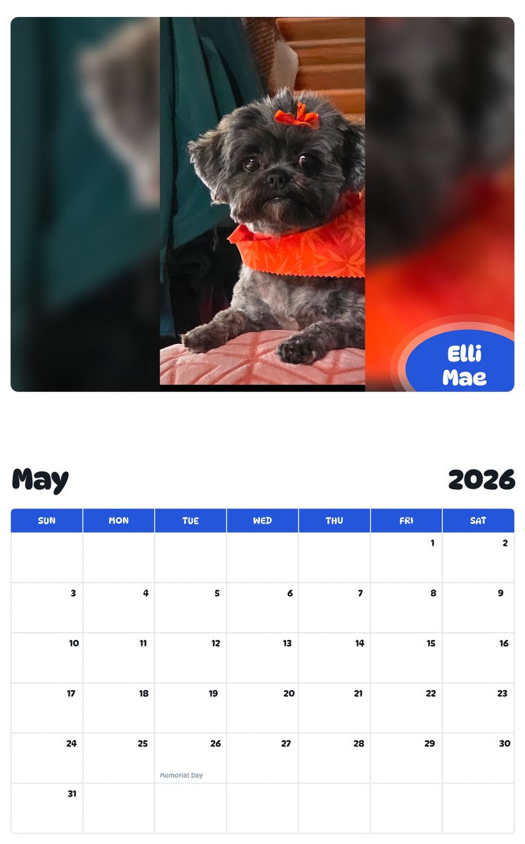 2026 - 2027 Elli Mae - Pawidols Pet Calendar