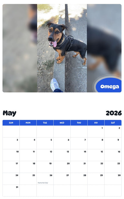 2026 - 2027 Omega - Pawidols Pet Calendar