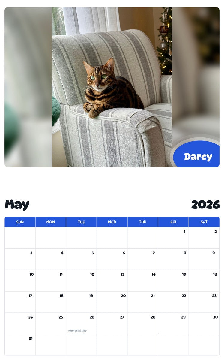 2026 - 2027 Darcy - Pawidols Pet Calendar