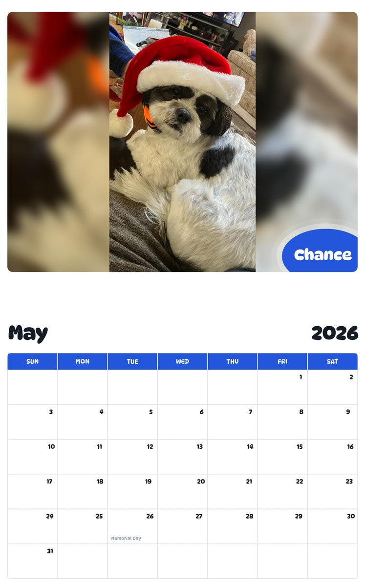 2026 - 2027 Chance - Pawidols Pet Calendar