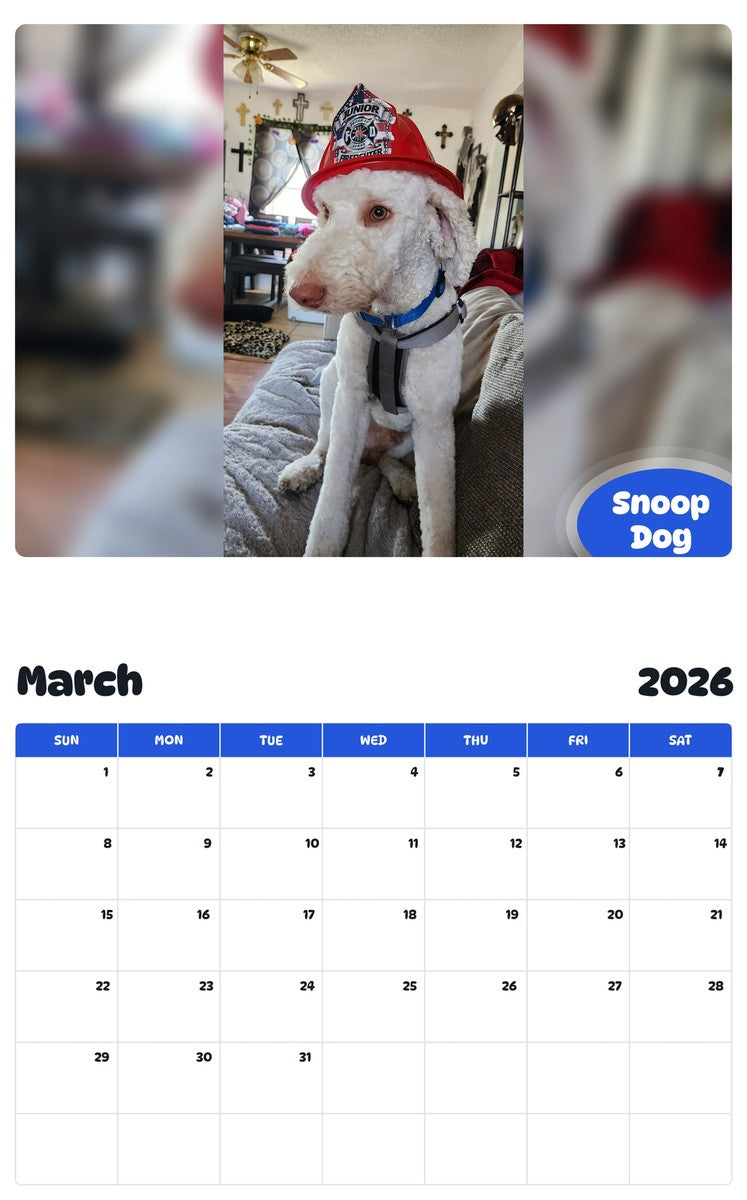 November 2025 - October 2026 Snoop Dog - Pawidols Pet Calendar