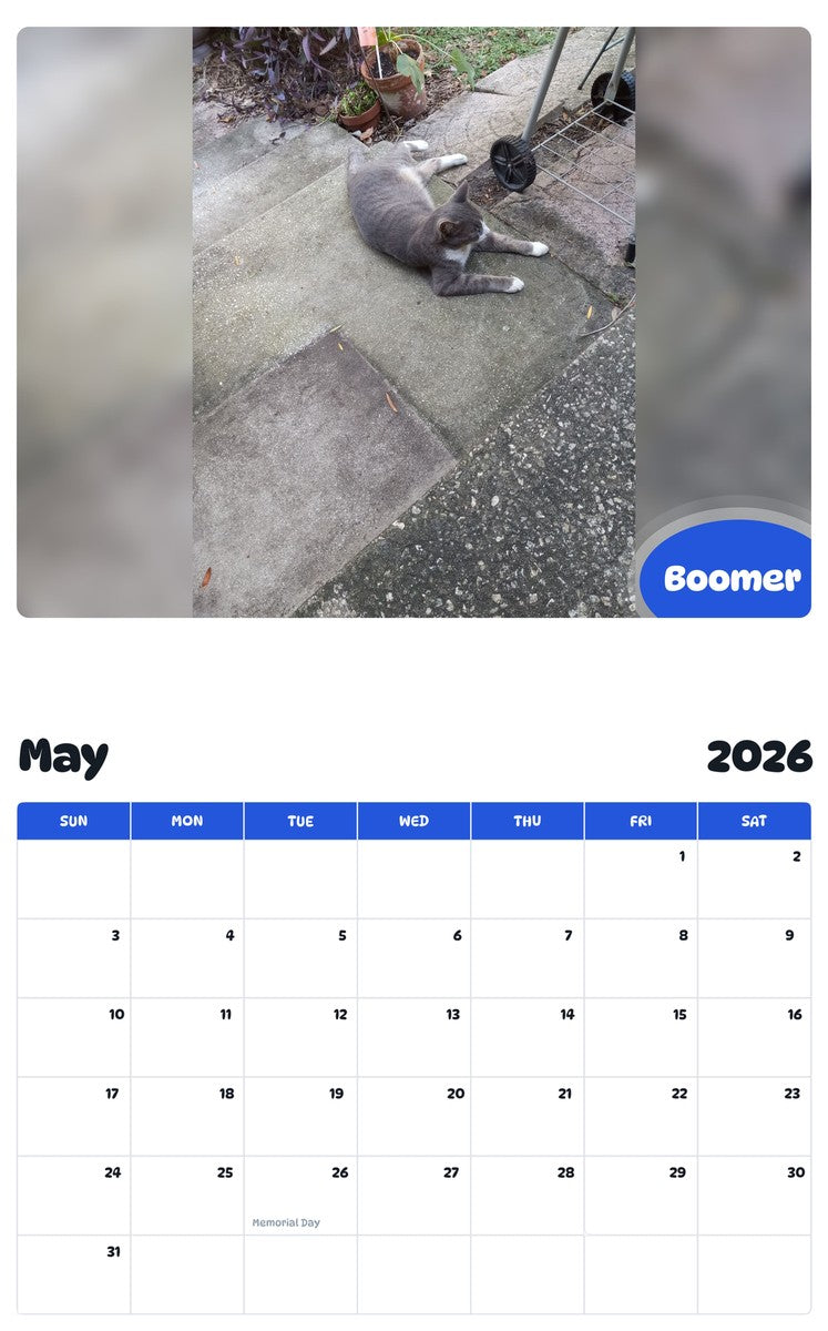 2026 - 2027 Boomer - Pawidols Pet Calendar