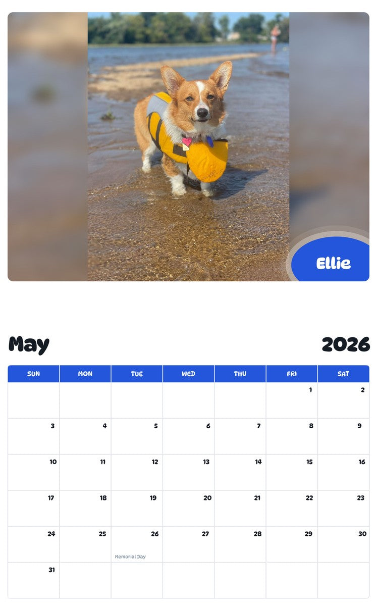 2026 - 2027 Ellie - Pawidols Pet Calendar