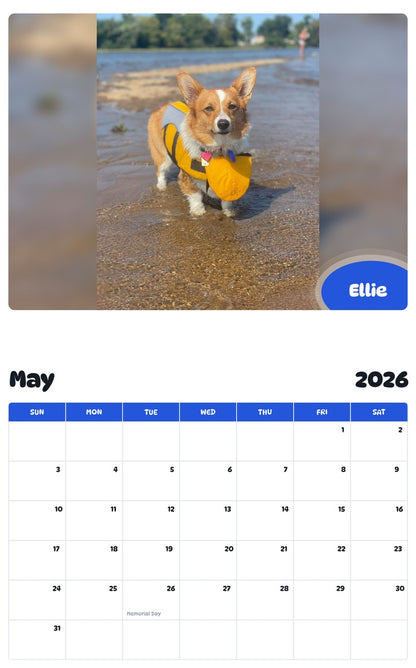 2026 - 2027 Ellie - Pawidols Pet Calendar