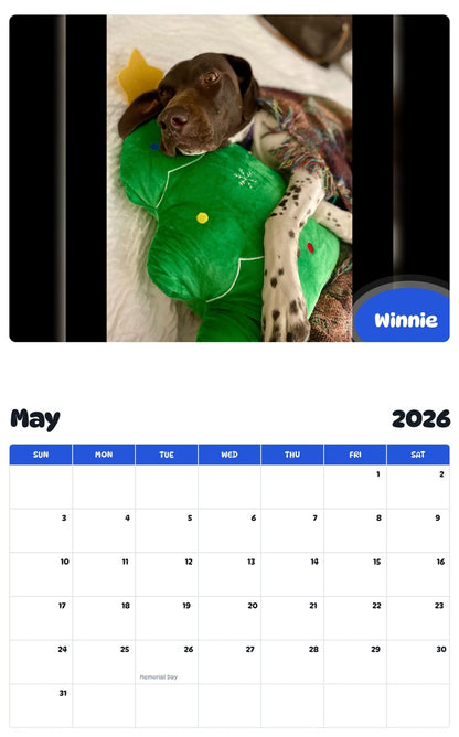 2026 - 2027 Winnie - Pawidols Pet Calendar