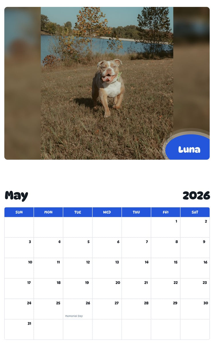 2026 - 2027 Luna - Pawidols Pet Calendar
