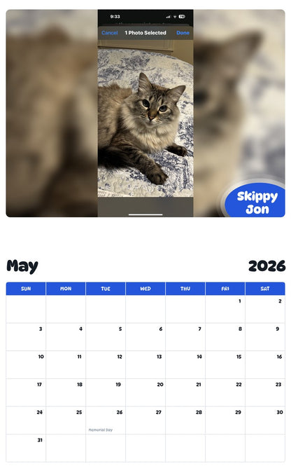 2026 - 2027 Skippy Jon - Pawidols Pet Calendar