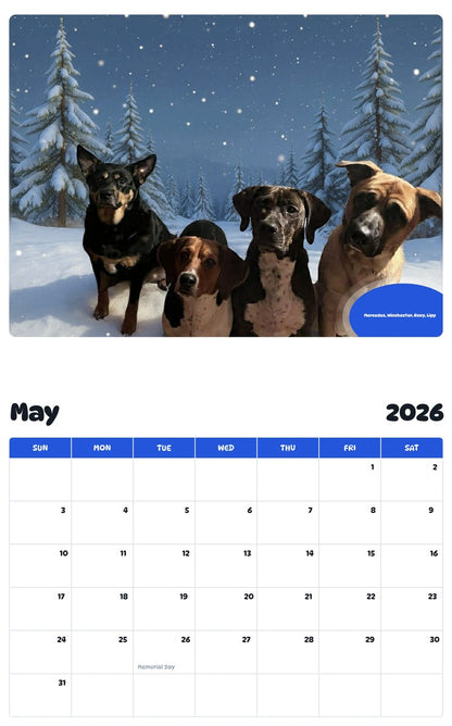 2026 - 2027 Mercedes, Winchester, Roxy, Lipp - Pawidols Pet Calendar