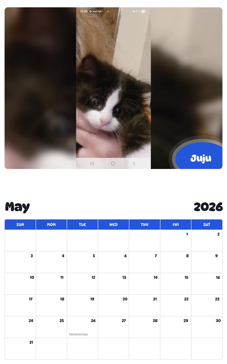 2026 - 2027 Juju - Pawidols Pet Calendar
