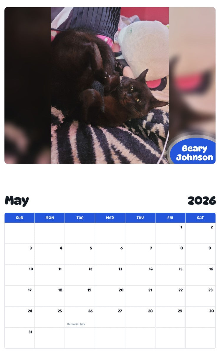 2026 - 2027 Beary Johnson - Pawidols Pet Calendar