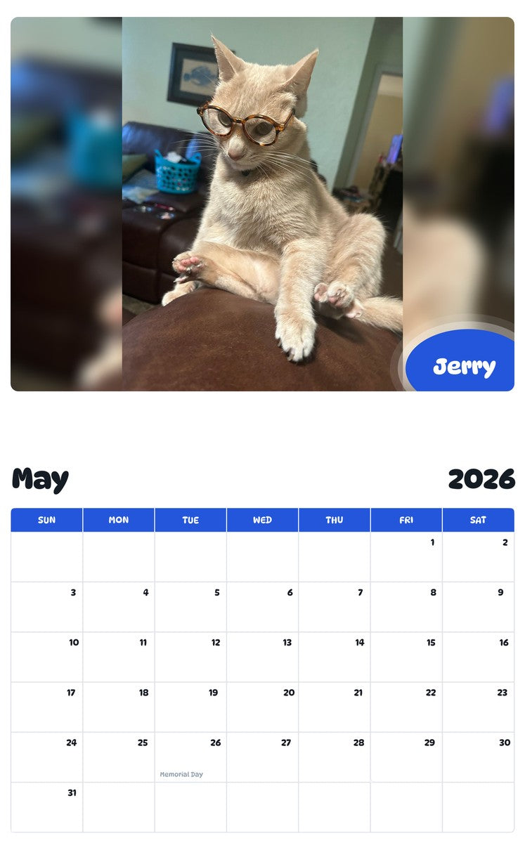 2026 - 2027 Jerry - Pawidols Pet Calendar