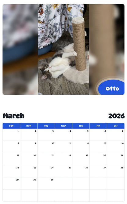 November 2025 - October 2026 Otto - Pawidols Pet Calendar
