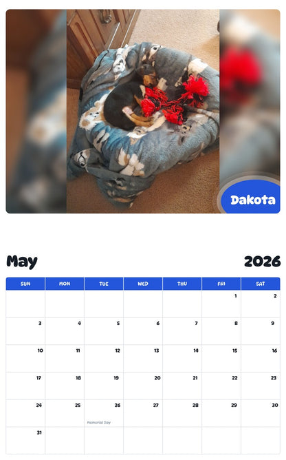2026 - 2027 Dakota - Pawidols Pet Calendar