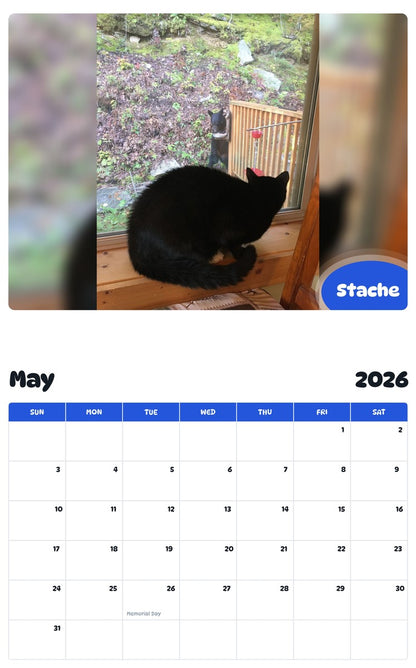2026 - 2027 Stache - Pawidols Pet Calendar
