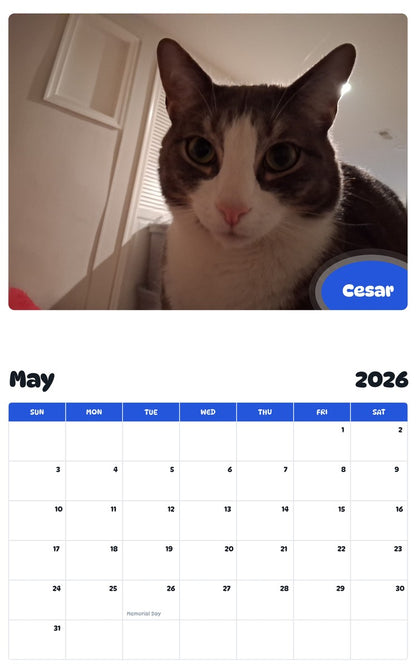 2026 - 2027 Cesar - Pawidols Pet Calendar