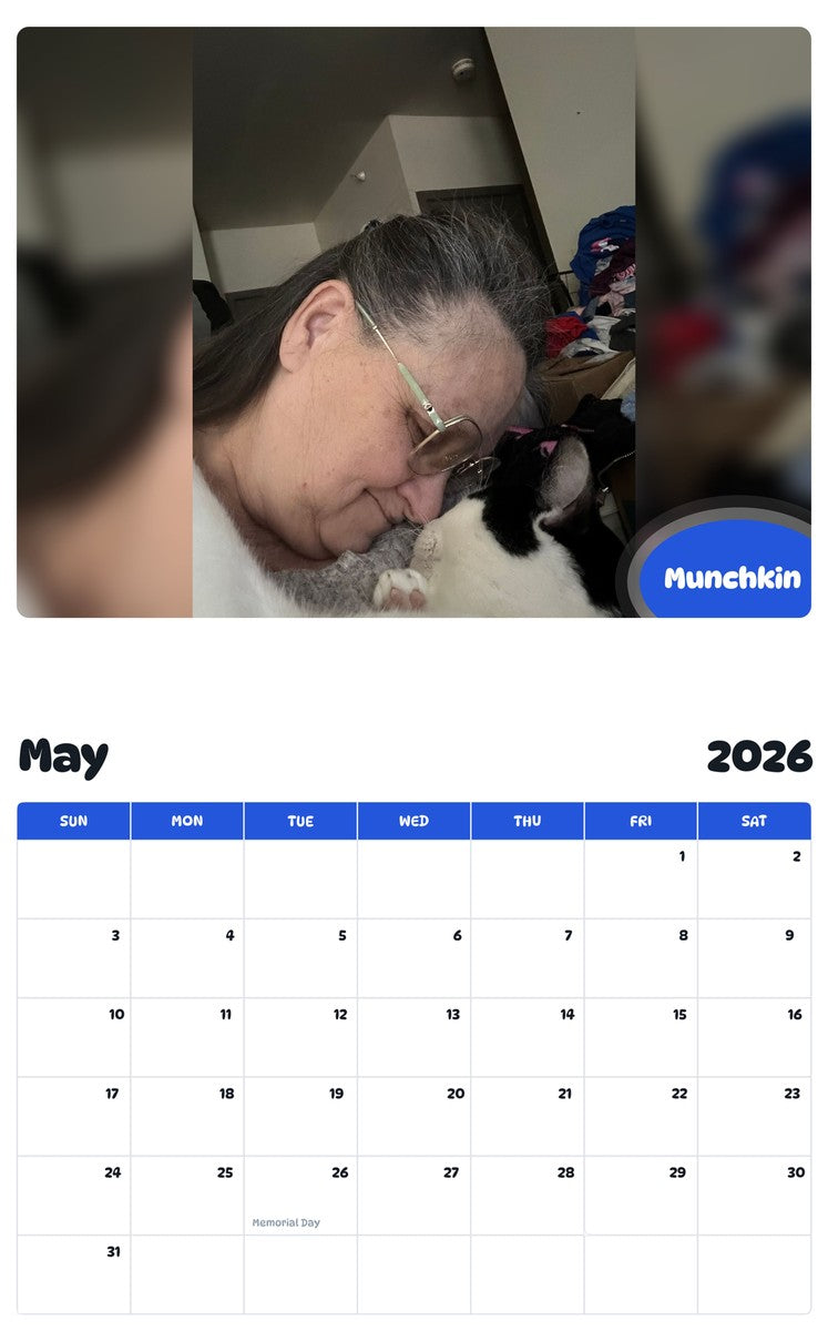 2026 - 2027 Munchkin - Pawidols Pet Calendar