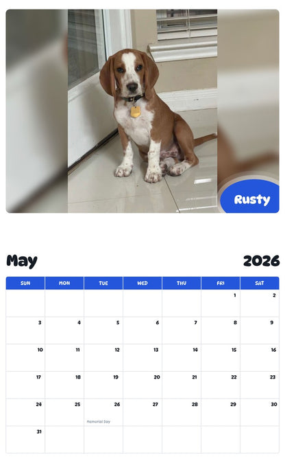 2026 - 2027 Rusty - Pawidols Pet Calendar