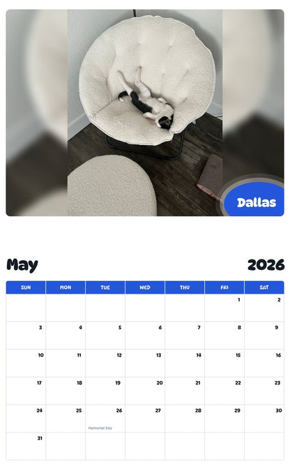 2026 - 2027 Dallas - Pawidols Pet Calendar