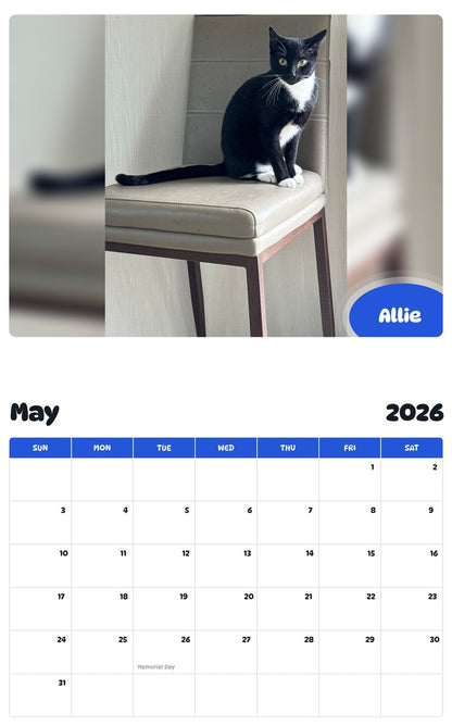 2026 - 2027 Allie - Pawidols Pet Calendar