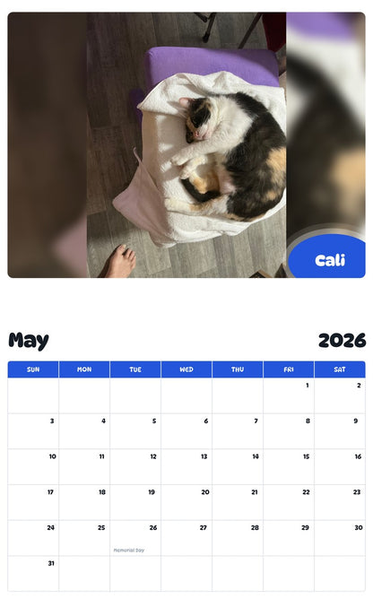 2026 - 2027 Cali - Pawidols Pet Calendar