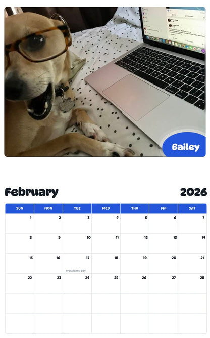 October 2025 - September 2026 Bailey - Pawidols Pet Calendar