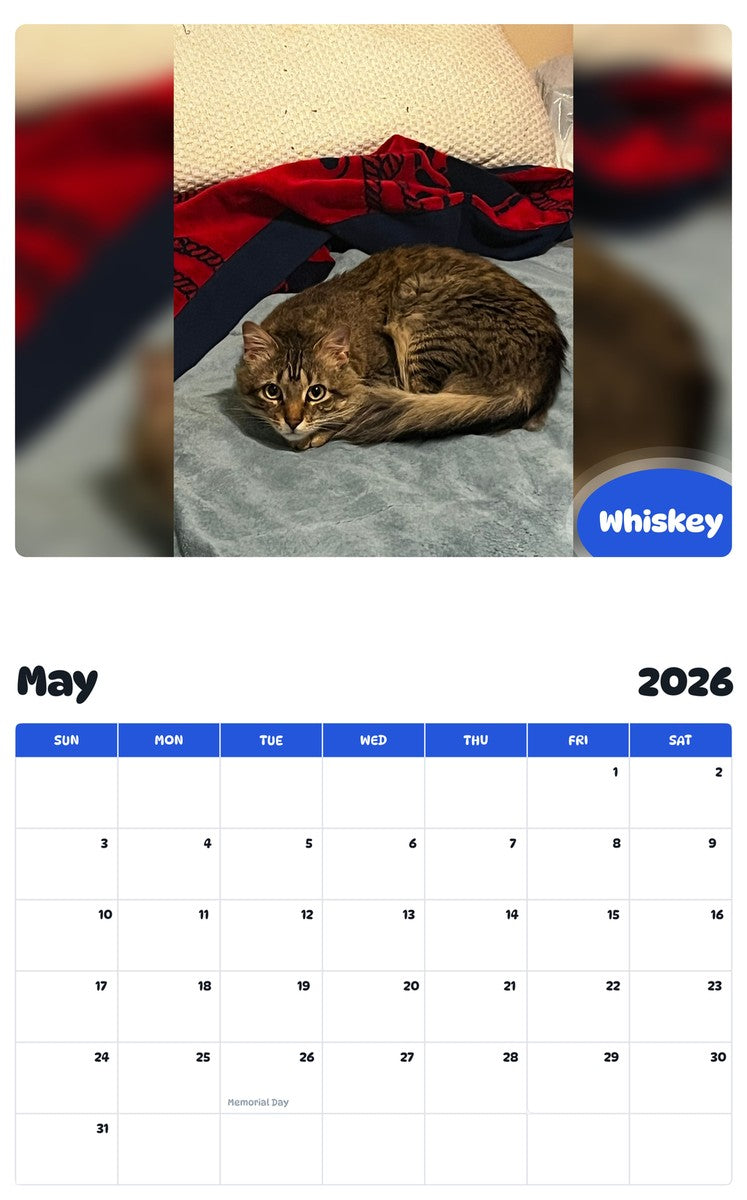 2026 - 2027 Whiskey - Pawidols Pet Calendar