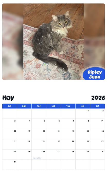 2026 - 2027 Ripley Jean - Pawidols Pet Calendar