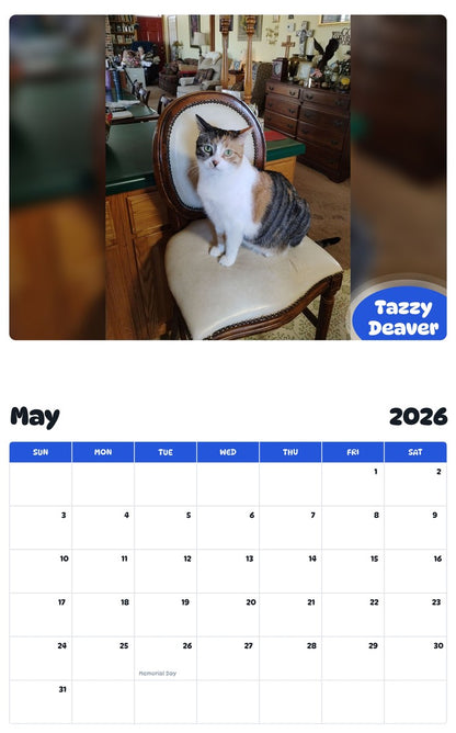 2026 - 2027 Tazzy Deaver - Pawidols Pet Calendar