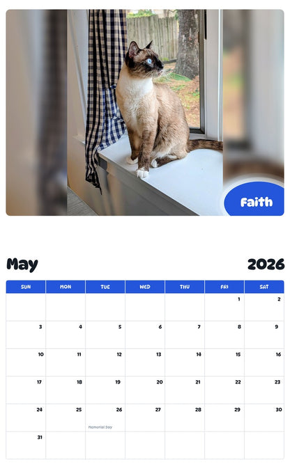 2026 - 2027 Faith - Pawidols Pet Calendar