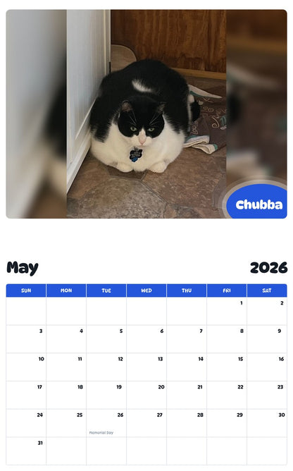 2026 - 2027 Chubba - Pawidols Pet Calendar