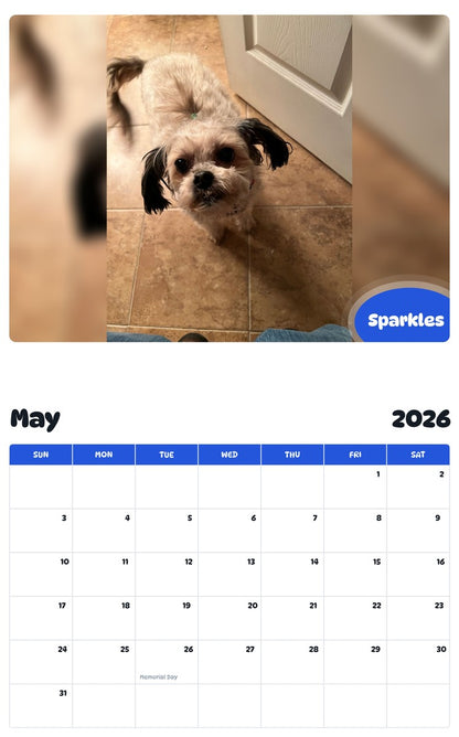 2026 - 2027 Sparkles - Pawidols Pet Calendar