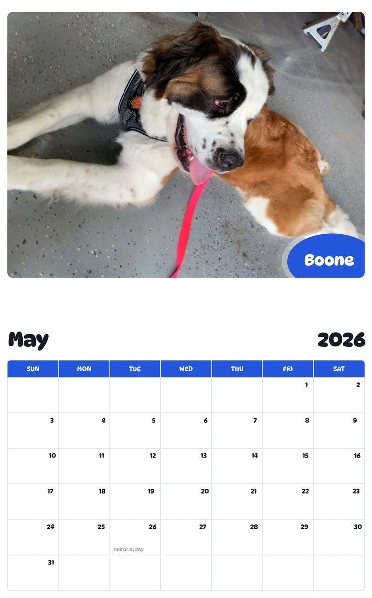 2026 - 2027 Boone - Pawidols Pet Calendar