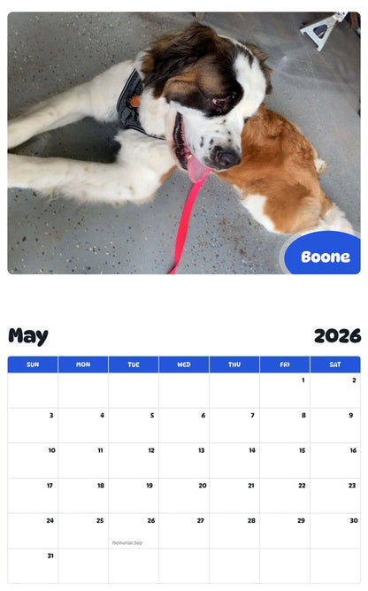 2026 - 2027 Boone - Pawidols Pet Calendar