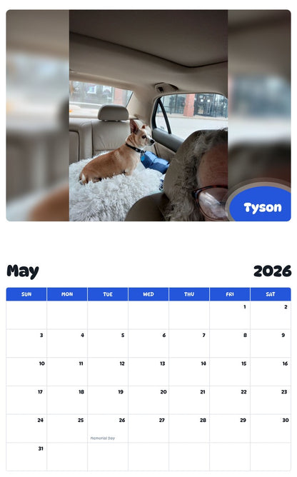 2026 - 2027 Tyson - Pawidols Pet Calendar