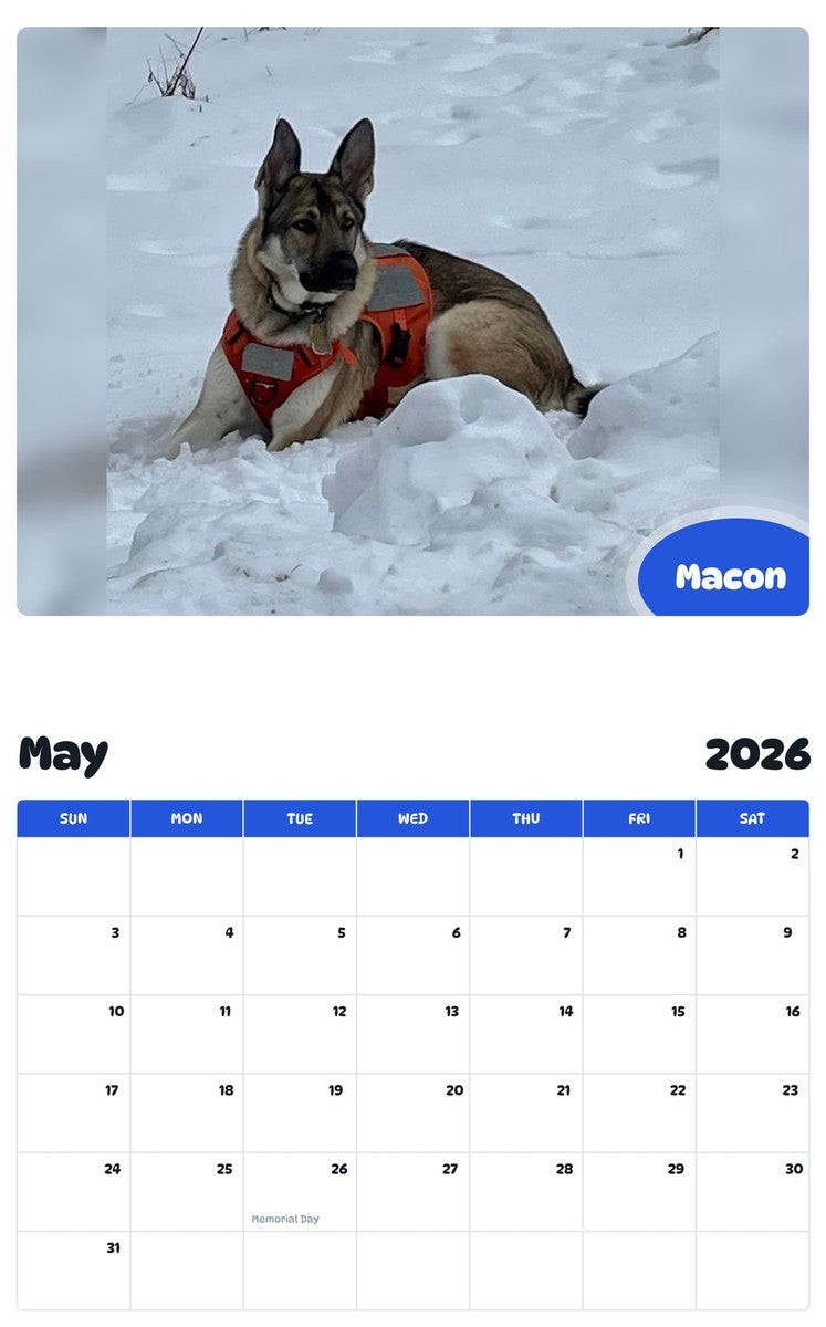 2026 - 2027 Macon - Pawidols Pet Calendar