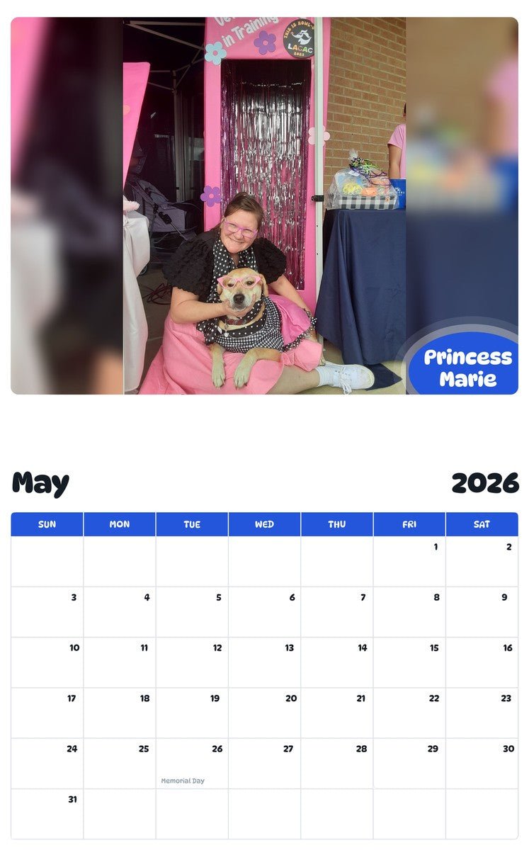 2026 - 2027 Princess Marie - Pawidols Pet Calendar