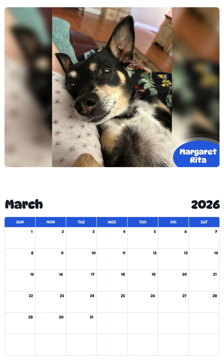 November 2025 - October 2026 Margaret Rita - Pawidols Pet Calendar
