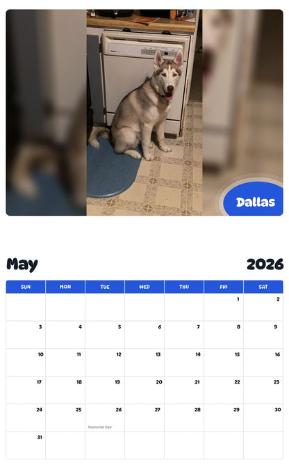 2026 - 2027 Dallas - Pawidols Pet Calendar