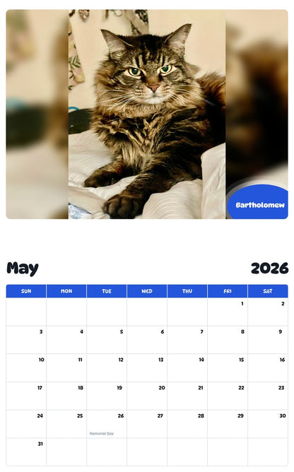 2026 - 2027 Bartholomew - Pawidols Pet Calendar