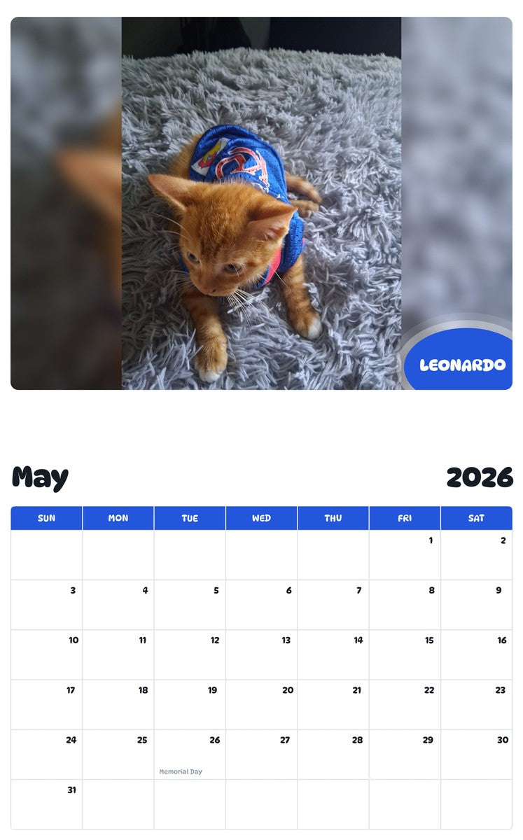 2026 - 2027 LEONARDO - Pawidols Pet Calendar