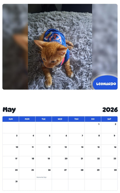 2026 - 2027 LEONARDO - Pawidols Pet Calendar