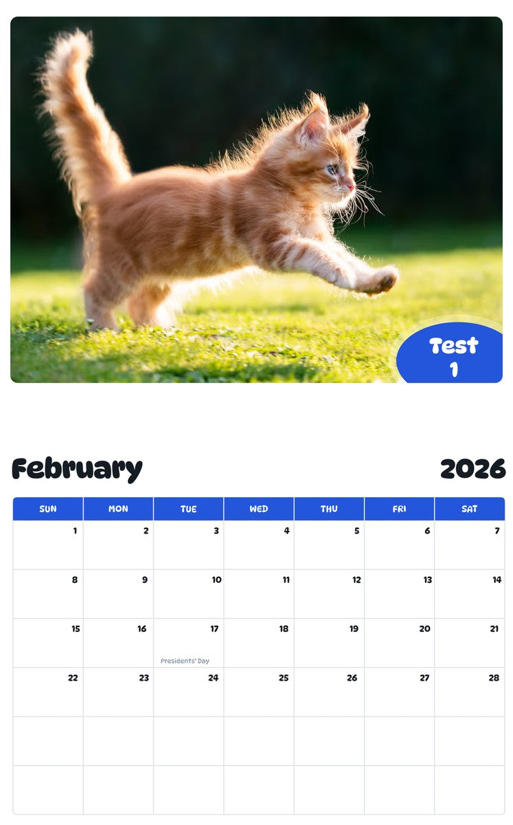 October 2025 - September 2026 Test 1 - Pawidols Pet Calendar