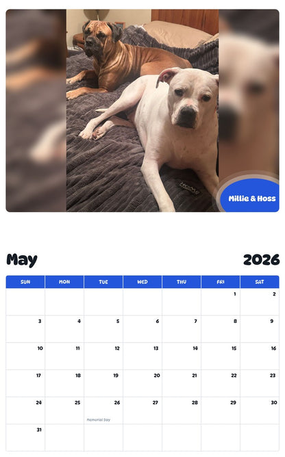 2026 - 2027 Millie & Hoss - Pawidols Pet Calendar
