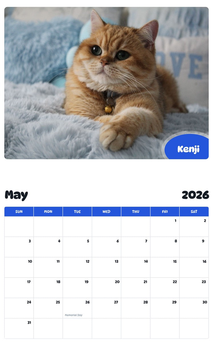 2026 - 2027 Kenji - Pawidols Pet Calendar
