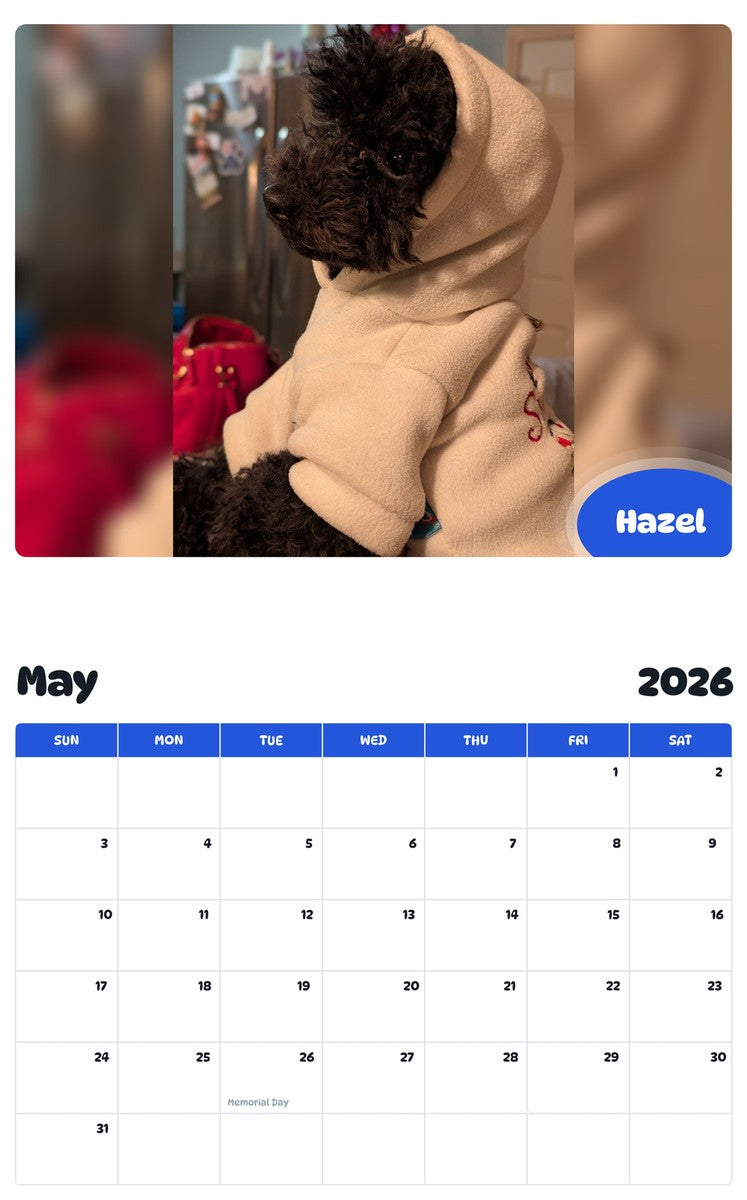 2026 - 2027 Hazel - Pawidols Pet Calendar